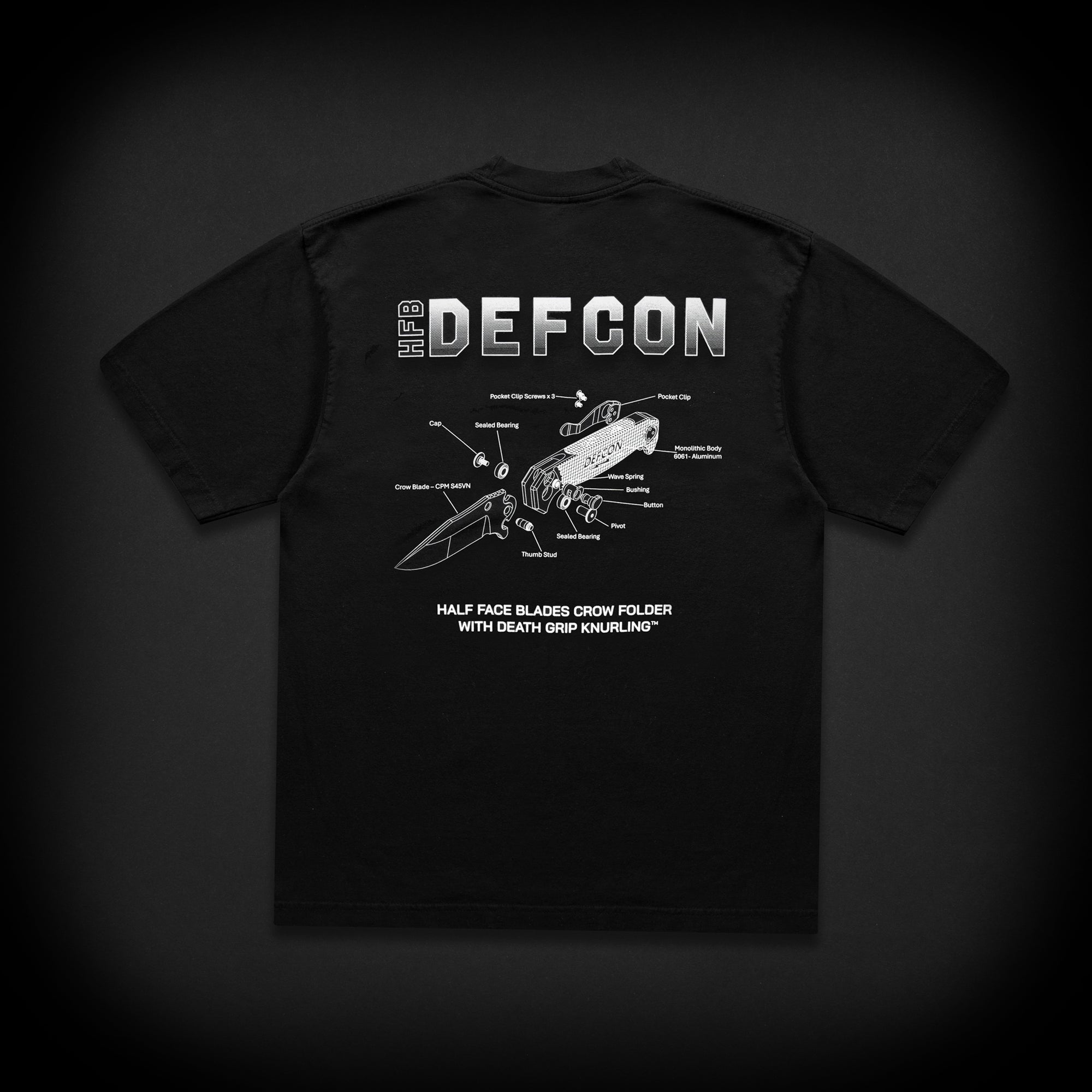 DEFCON HALF FACE BLADES TEE - BLACK