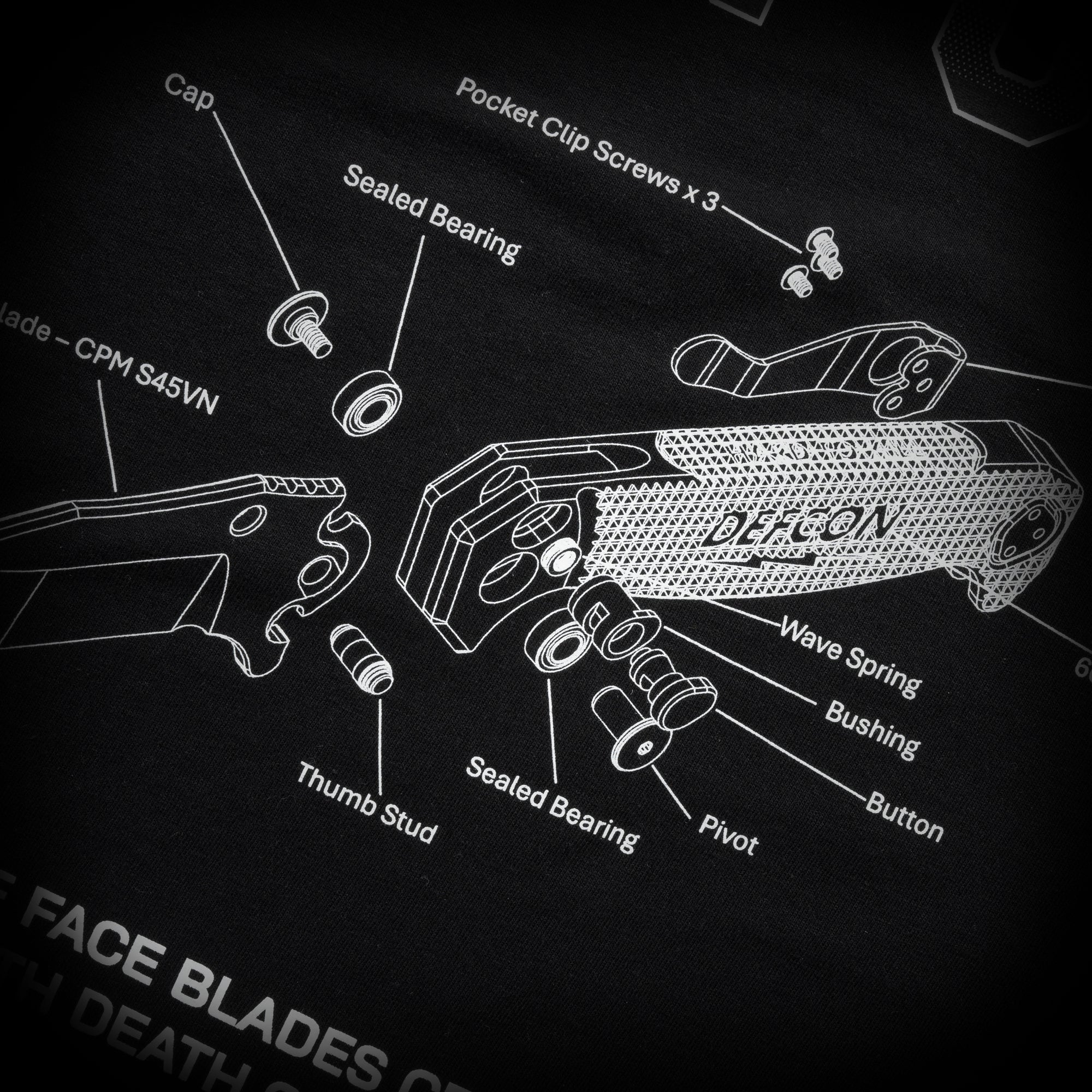 DEFCON HALF FACE BLADES TEE - BLACK